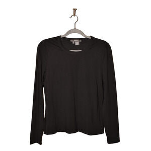PER SE BY CARLISLE $98 Long‎ Sleeve Crew Neck Nylon Shirt Black Medium